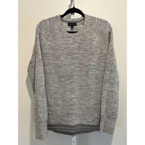 Banana Republic Mens Grey Heather Heavy Knit Sweater Drawstring Bottom Sz L